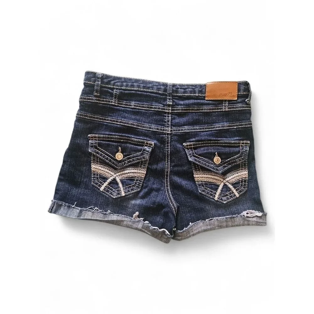 Rue 21 High-Rise Button Fly Denim Shorts – Size 5/6